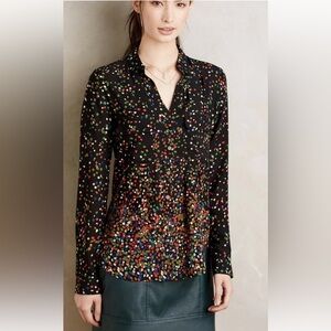 Maeve x Anthropologie Women's Wynwood Confetti Blouse Size 10 LIKE NEW